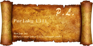 Perlaky Lili névjegykártya